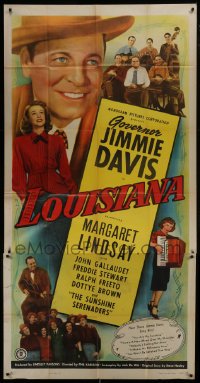 4b753 LOUISIANA 3sh 1947 real life Governor Jimmie Davis as himself & pretty Margaret Lindsay!