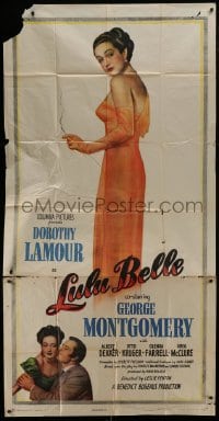 4b757 LULU BELLE 3sh 1948 full-length art of sexy smoking Dorothy Lamour & with Montgomery!