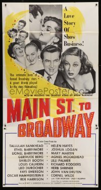 4b760 MAIN ST. TO BROADWAY 3sh 1953 Tom Morton, Calhern, pretty Mary Murphy & many top stars!