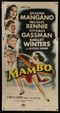 4b762 MAMBO 3sh 1954 art of top stars including Michael Rennie & full-length sexy Silvana Mangano!