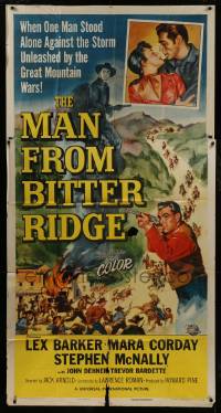 4b766 MAN FROM BITTER RIDGE 3sh 1955 Lex Barker & Mara Corday in the great violent mountain wars!