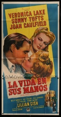 4b781 MISS SUSIE SLAGLE'S Spanish/US 3sh 1946 art of Veronica Lake, Sonny Tufts & Joan Caulfield!