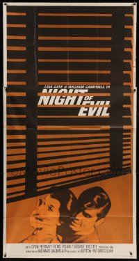 4b796 NIGHT OF EVIL 3sh 1962 Lisa Gaye, William Campbell, cool window blinds design!