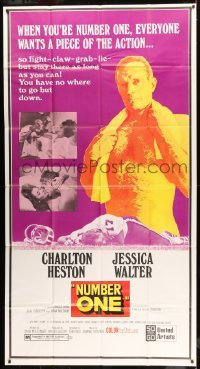 4b797 NUMBER ONE 3sh 1969 alcoholic football player Charlton Heston has nowhere to go but down!