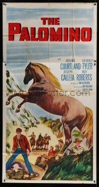 4b813 PALOMINO 3sh R1956 Jerome Courtland, Beverly Tyler, Joseph Calleia, great horse artwork!