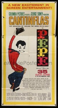 4b822 PEPE 3sh 1961 cool full-length art of Cantinflas, starring 35 all-star cast members!