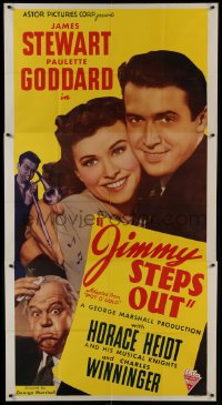 4b829 POT O' GOLD 3sh R1946 romantic c/u of James Stewart & Paulette Goddard, Jimmy Steps Out!