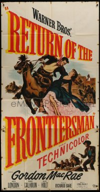 4b846 RETURN OF THE FRONTIERSMAN 3sh 1950 art of Gordon MacRae on horseback grabbing Julie London!