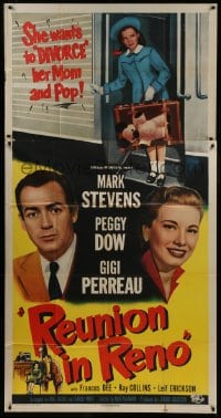 4b850 REUNION IN RENO 3sh 1951 Mark Stevens, Peggy Dow, Gigi Perreau wants to divorce mom & pop!