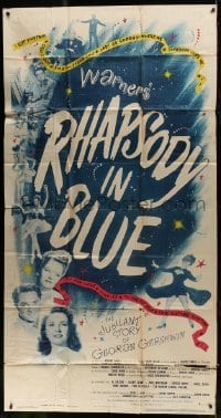 4b853 RHAPSODY IN BLUE 3sh 1945 Robert Alda as George Gershwin, Joan Leslie, Al Jolson pictured!