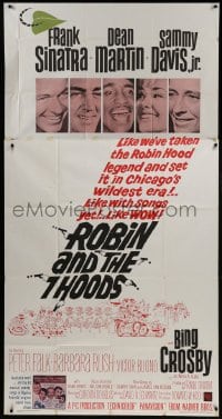 4b856 ROBIN & THE 7 HOODS 3sh 1964 Frank Sinatra, Dean Martin, Sammy Davis, Bing Crosby, Rat Pack!