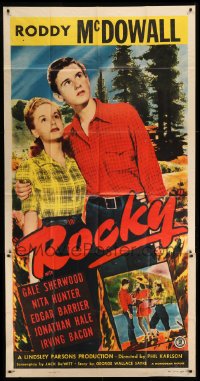 4b857 ROCKY 3sh 1948 different image of of Roddy McDowall and pretty Gale Sherwood!