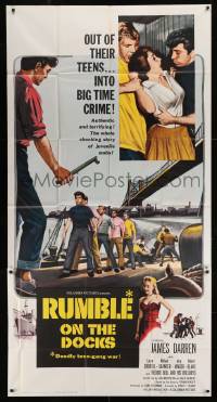 4b865 RUMBLE ON THE DOCKS 3sh 1956 teens James Darren & Robert Blake get into big time crime!
