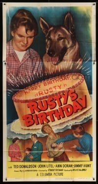 4b866 RUSTY'S BIRTHDAY 3sh 1949 Ted Donaldson, German Shepherd crime-fighting dog!