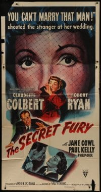 4b874 SECRET FURY style A 3sh 1950 Claudette Colbert, Robert Ryan, directed by Mel Ferrer!