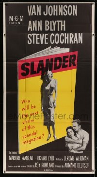 4b891 SLANDER 3sh 1957 will Van Johnson & Ann Blyth be the victim of a slanderous sex magazine?