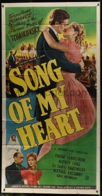 4b901 SONG OF MY HEART 3sh 1948 Frank Sundstrom, biography of Russian composer Tchaikovsky!