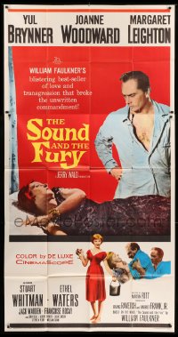 4b904 SOUND & THE FURY 3sh 1959 Martin Ritt, Yul Brynner with hair glares at Joanne Woodward!