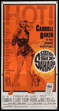 4b914 STATION SIX-SAHARA 3sh 1964 super sexy Carroll Baker is alone with five men in the desert!