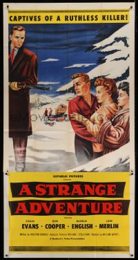 4b918 STRANGE ADVENTURE 3sh 1956 they're captives of a ruthless killer in the High Sierras!