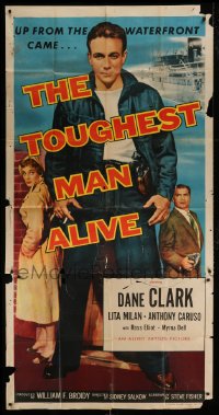 4b950 TOUGHEST MAN ALIVE 3sh 1955 waterfront G-Man Dane Clark is too tough to handle!