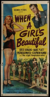 4b969 WHEN A GIRL'S BEAUTIFUL 3sh 1947 full-length sexy Adele Jergens + The Eight Temptation Girls