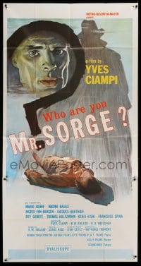 4b973 WHO ARE YOU MR SORGE 3sh 1961 artwork of huge silhouette looming over unconscious man!