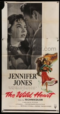 4b976 WILD HEART 3sh 1952 Jennifer Jones in Selznick's version of the Powell & Pressburger film!