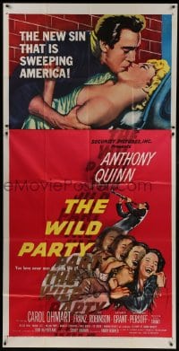 4b977 WILD PARTY 3sh 1956 Anthony Quinn, it's the new sin that is sweeping America!
