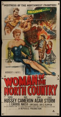 4b984 WOMAN OF THE NORTH COUNTRY 3sh 1952 sexy Ruth Hussey was mistress of the Northwest Frontier!