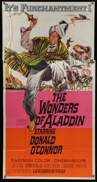 4b986 WONDERS OF ALADDIN 3sh 1961 Mario Bava's Le Meraviglie di Aladino, art of Donald O'Connor!