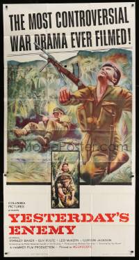 4b989 YESTERDAY'S ENEMY 3sh 1959 Val Guest, Stanley Baker, Hammer controversial World War II movie!