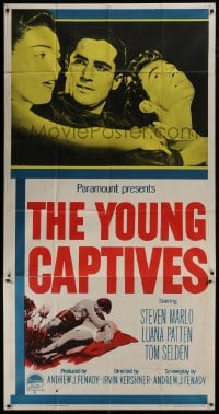 4b993 YOUNG CAPTIVES 3sh 1959 two young rebels and the terrified teen-age girl they both wanted!