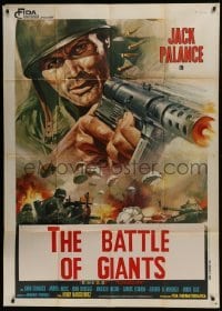 4b201 BULLET FOR ROMMEL Italian 1p 1969 art of Jack Palance with machine gun, Battle of Giants!