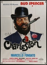 4b214 CHARLESTON Italian 1p 1977 Casaro art of Bud Spencer smoking cigar wrapped in money!