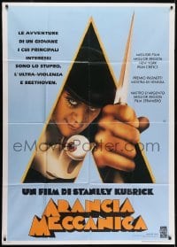 4b219 CLOCKWORK ORANGE Italian 1p R1998 Stanley Kubrick classic, Castle art of Malcolm McDowell!