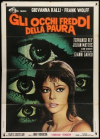 4b221 COLD EYES OF FEAR Italian 1p 1971 sexy Giovanna Ralli & art of huge eyes by Renato Casaro!