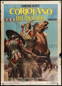 4b226 CORIOLANUS: HERO WITHOUT A COUNTRY Italian 1p 1964 Averado Ciriello art of Gordon Scott!
