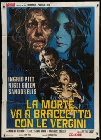 4b229 COUNTESS DRACULA Italian 1p 1972 Hammer, different Avelli art of sexy vampiress Ingrid Pitt!
