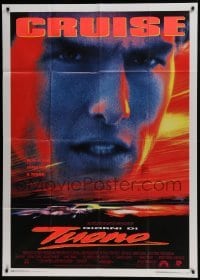 4b235 DAYS OF THUNDER Italian 1p 1990 close image of angry NASCAR race car driver Tom Cruise!