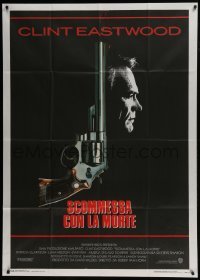 4b236 DEAD POOL Italian 1p 1988 Clint Eastwood as tough cop Dirty Harry, cool huge gun image!