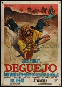 4b241 DEGUEJO Italian 1p 1966 great spaghetti western art of Jack Stuart with gun on ground!