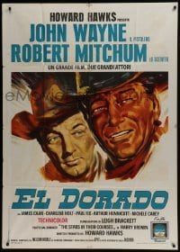 4b256 EL DORADO Italian 1p 1967 different art of John Wayne & Robert Mitchum, Howard Hawks!