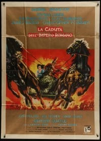 4b262 FALL OF THE ROMAN EMPIRE Italian 1p 1964 Anthony Mann, Sophia Loren, cool chariot artwork!