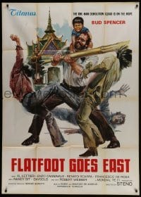 4b267 FLATFOOT IN HONG KONG export Italian 1p 1975 art of Bud Spencer fighting, Flatfoot Goes East!