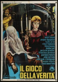 4b274 GAME OF TRUTH Italian 1p 1961 Robert Hossein's Le jeu de la verite, cool crime art!