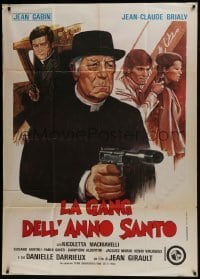 4b293 HOLY YEAR Italian 1p 1976 Iaia art of priests Jean Gabin & Jean-Claude Brialy with guns!