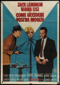 4b296 HOW TO MURDER YOUR WIFE Italian 1p 1965 different art of Jack Lemmon & sexy Virna Lisi!