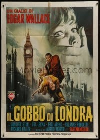 4b298 HUNCHBACK OF SOHO Italian 1p 1967 different Casaro art of sexy blonde attacked by Big Ben!
