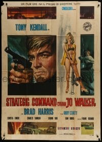 4b319 KILL ME GENTLY Italian 1p 1967 Gasparri art of spy Tony Kendall with gun & sexy blonde!